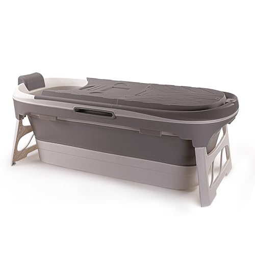 Image of LuvLap Super Large Mother & Baby Bath Tub, Folding Type Bath tub for Adults and Kids 140 X 60 X 57.5 cm with Temperature Meter (Grey)