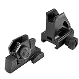 Sniper® Aluminum Backup Sight Set BUIS with Front & Rear Sights, Receiver Height, Matte Black