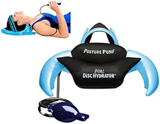 Posture Pump® Neck Exercising Dual Cervical Spine Disc Hydrator® Pump | Relieves Neck & Upper Back Pain Stiffness | Neck Shoulder Pain Relief Posture Control (Dual Air Cell Model 1400-D)