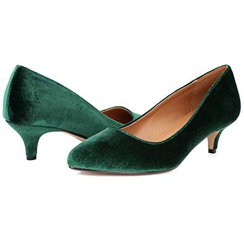 Image of MAIERNISI JESSI Unisex Men's Women's Pointed Toe Kitten Heel Pumps, 2 Inch Low Heel Office Dress Shoes