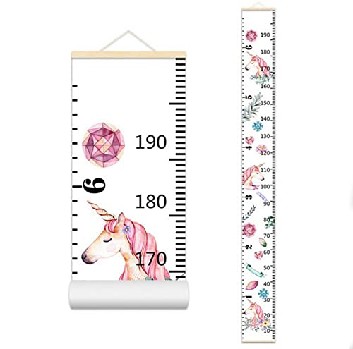 Medidor de crecimiento para niños, cinta de medición enrollable, lienzo extraíble, altura de crecimiento, diagrama de medición, bonito adhesivo de pared, decoración del hogar para niños pequeños Cover