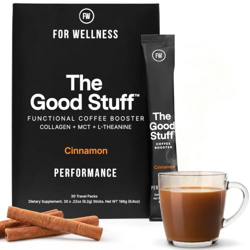 Image of The Good Stuff | Cinnamon Coffee Booster | Healthy Coffee Creamer for Focus & Energy | Keto, Non-Dairy Creamer Powder with MCT Oil, Collagen & L-Theanine | 30 Servings