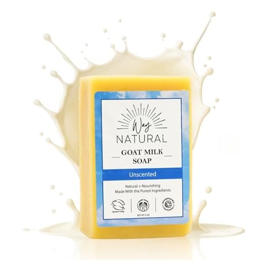 Way Natural Sabonete em barra de leite de cabra, sem perfume – Premium, feito à mão com leite real nos EUA – Sabonete de cabra para mãos e corpo – Pele seca, sensível, suave, sem corantes – (1 grande