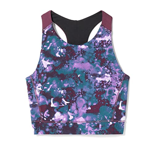 Smartwool Women's Active Crop Bra Purple Iris Watercolor L