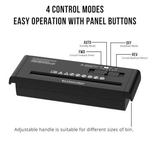 Suntiko Small Paper Shredder for Home, 6 Sheet Strip Cut Paper Shredder CS522S の商品画像 2