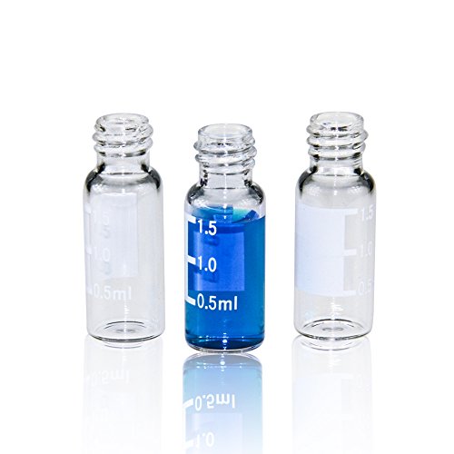 Autosampler Vial, Clear Chromatography Lab Vial, Hplc Lc Gc 1.5 Ml Wide Opening Short Screw-Thread Sample Vial With Write-On Spot, Clear, 12X32Mm, 8-425 Top Type, 100 Pcs/Pk By Alwsci #TOP5