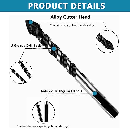 Serplex Store Serplex 12Pcs Masonry Drill Bit Set, 6 Sizes, - Image 4