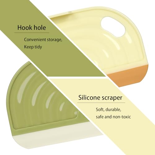 Image of SHIDOW Mini Squeegee for Countertop, Samll Squeegee for Countertop, Mirror Cleaner, Kitchen Sink Cleaner, for Home, Kitchen Countertop, and Bathroom Mirror (2 Beige + 2 Green)
