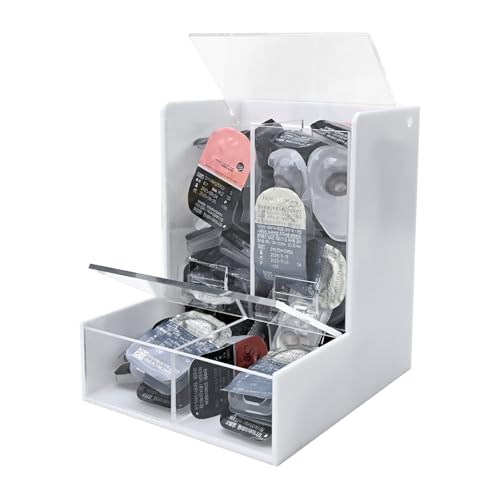 MiToBeLe Acrylic Daily Contact Lens Dispenser Daily Contact Lens Organizer Desktop and Wall Mounted Disposable Daily Contact Lens Dispenser for Vanities Counter Drawer or by the Sink