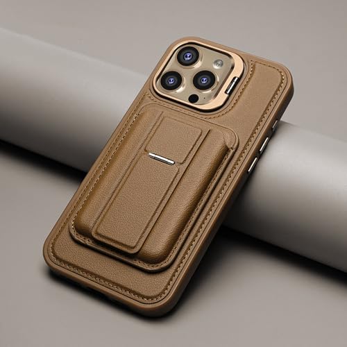 Étui iPhone 12 cuir marron : protection objectif et support vidéo