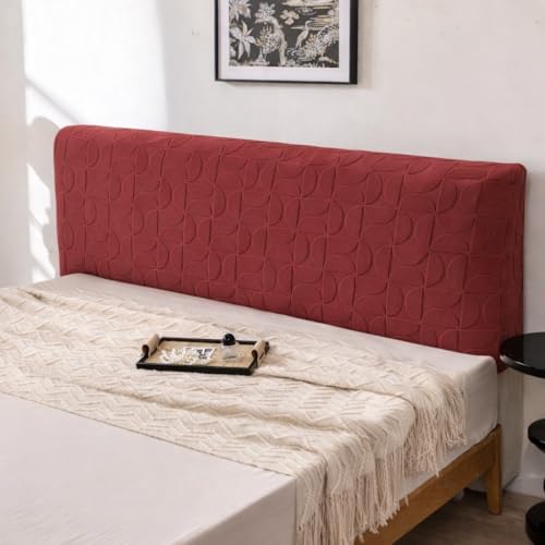 Image of HOMETHREADS Stretchable Lycra /Velvet Headboard Cover | Soft, Dust-Proof & Wrinkle-Resistant Bed Back Protector | Fits Leather, Wooden & Fabric Bedsides | for 7ft to 7.5ft Beds (Maroon, 205x65Cm)