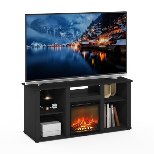 Furinno Jensen Fireplace TV Stand, Entertainment Center, TV Console for
