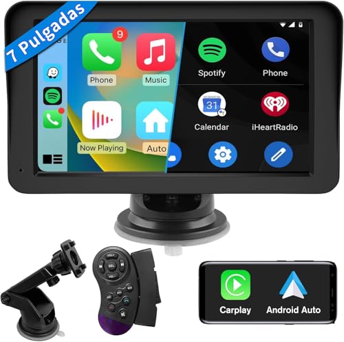 AWESAFE 7”Pantalla de Coche CarPlay/Android Auto/MirrorLink Inalámbrico para Coche (B)