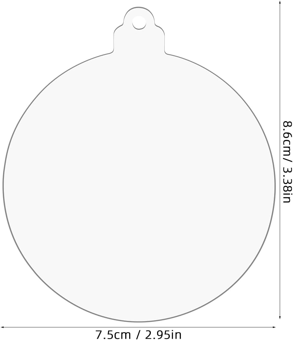Hemobllo 4 in Versatile Acrylic Ornament Blanks for New Years Eve Decorations- 18 pcs Flat Craft Ornaments with Red Rope for Valentine's, Easter & Holiday Decorations Engraving Painting