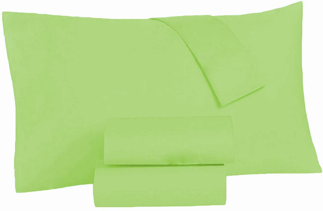 YRM Bedding's 100% Cotton Bedsheet 500-TC Extra Soft Sage Green Flat Bedsheet for California King Bed (108x110) with 2 Pillow Cases (18x28) 1