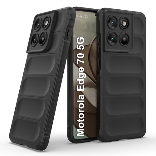Image of Zapcase Back Case Cover for Motorola Edge 70 5G | Compatible for Motorola Edge 70 5G Back Cover | Liquid Silicon Magic Case with Camera Protection | Black
