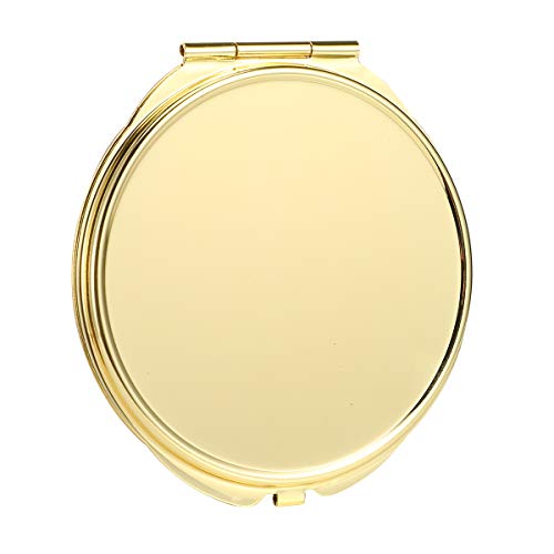 Dynippy Compact Mirror Bulk Round Makeup Metal Pocket Mirror For Purses Portable Hand Mirror Double-Sided With 2 X 1X Magnification (5 Pack Gold) #TOP2