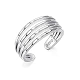 MILACOLATO 925 Sterling Silver Toe Rings for Women 18K White Gold Plated 4 Layer Stylish Toe Rings Adjustable Toe Band Rings Summer Beach Foot Jewelry