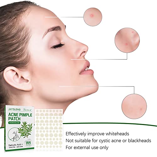 144 Pcs Acne Pimple Patches Translúcido Fosco Hidrocolóide Ácido Salicílico Óleo de Tea Tree para Ac