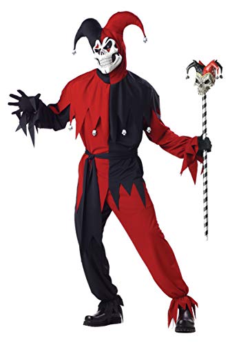 California Costumes - Disfraz De Bufón Malvado / Joker Rojo Negro Vestido...