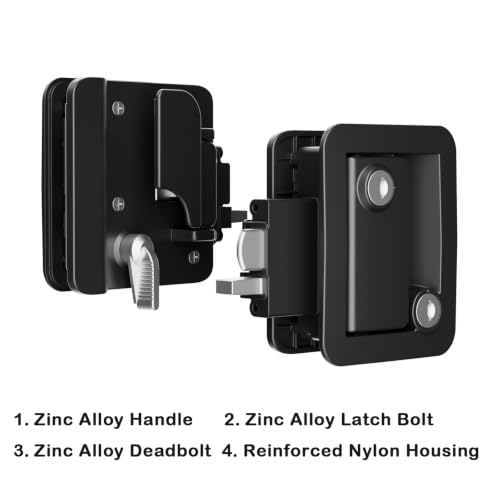 Image of RV Door Lock Replacement, Camper Door Lock Fits 2.75 inch x 3.75 inch Cutout | RV Door Handle & Camper Door Lock Replacement - Compatible with RVs, Travel Trailers, Fifth Wheels and More