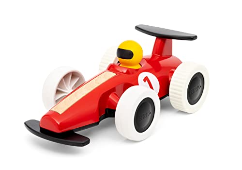 Image of BRIO 30308 - Large Pull Back Race Car - Durable Wooden Toy Car | Enhances Motor Skills | Encourages Crawling and Walking | Eco-Friendly and FSC Certified Materials | Suitable for Kids 18+ Months