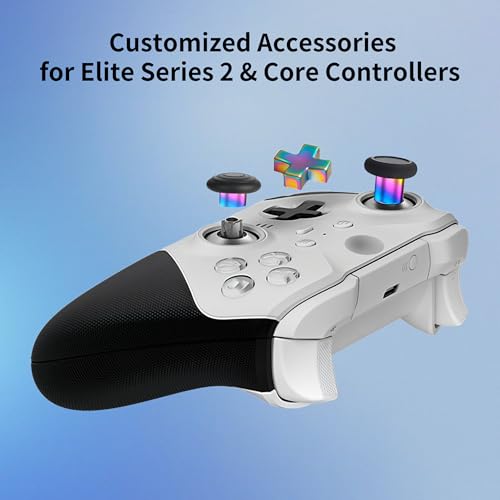 Image of Elite Series 2 Gaming Controller Accessories Kit with Thumbsticks, D-Pads, Paddles, Trigger Buttons for Elite Series 2 Core (Rainbow)