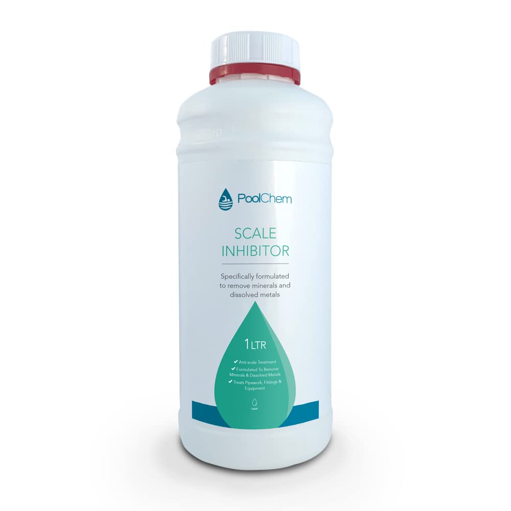 PoolChem 1ltr Spa Scale Inhibitor Hot Tub Effective Anti Scale Remover, Spa DeScaler, Limescale Prevention No Scale Prevent and Remove Scale & Stain Pools Away Spas