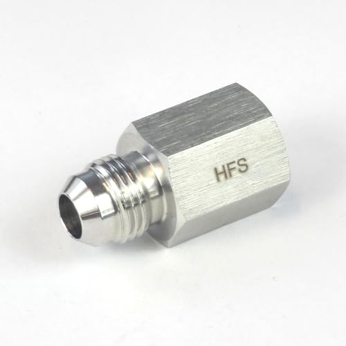 Image of HFS(R) 1 /4 inch Female NPT to 3 /8 inch Male JIC Flare Pipe Fitting Reducer Adapter Stainless Steel 304 (1 /4 inch FNPT x 3 /8 inch MJIC)