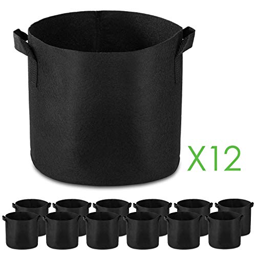 12-Pack 25 Gallon Grow Bags Heavy Duty