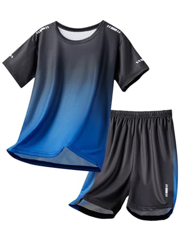 Kids Boys Basketball Running Tracksuits 2 Piece Quick Dry Sports T-Shirts and Shorts Set2