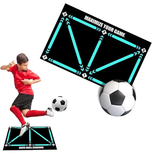 Ayizhiniu Alfombra Entrenamiento Futbol, Tapete de Fútbol Silencioso, Tapete de Fútbol Antideslizante, Tapete de Entrenamiento for Pasos de Fútbol, Apto para Amantes del Fútbol