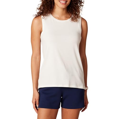 Amazon Essentials Women's Soft Cotton Relaxed-Fit Yoga Tank Top (Available in Plus Size), White, 1X