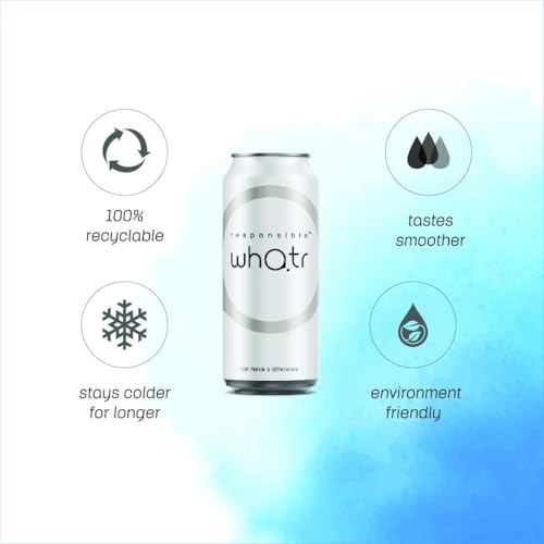 Image of RESPONSIBLE WHATR - Spring Water 250 ml (Pack of 12) | Still Mineral Water in Aluminium Can | 100% Recyclable Eco-Friendly Packaging | Smooth Taste with Added Minerals (Calcium, Magnesium, Chloride)