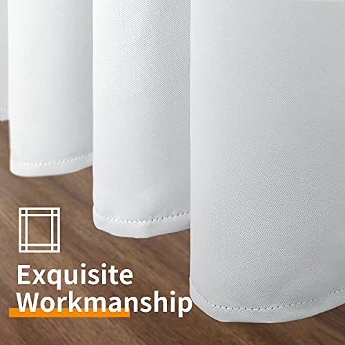 Image of YoungsTex Short Room Darkening Curtains 40 Inches Length for Kitchen - Thermal Insulated with Grommet Top Blackout Window Curtains for Bedroom 2 Panels, 42 x 40 Inch, Greyish White
