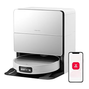 roborock Saros 10 Robot Vacuum Cleaner with Mop, 22,000 Pa, 3.14-Inch Ultra Slim, Zero-Tangling, AI 3.0 Obstacle Avoidance, Auto Detachable Mop, 80°C Mop Washing, Hot Water Dock Self Cleaning (White)