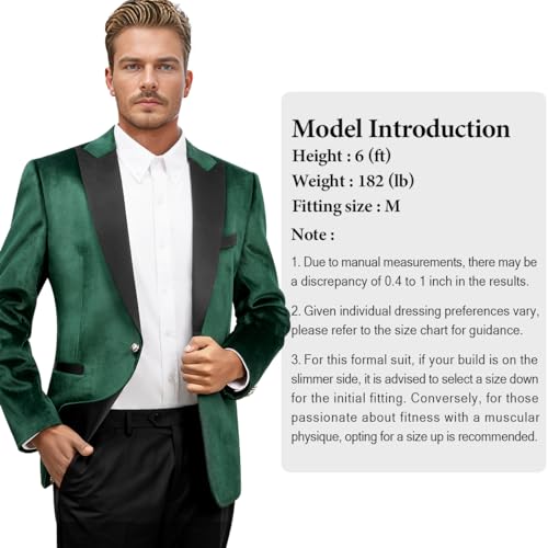 Men's Velvet Blazer One Button Casual Tuxedo for Men Blazer Lapel Prom Party Wedding Banquet2