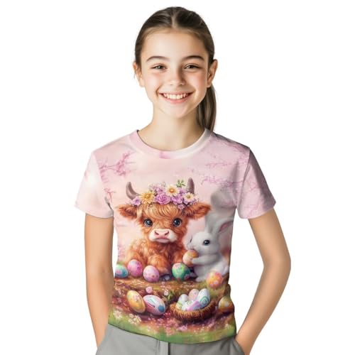 Image of WELLFLYHOM Kids Tshirts Girls Boys Short Sleeve Crewneck Tees Shirts Casual Sport Pullover Tops Size 3-16 Years