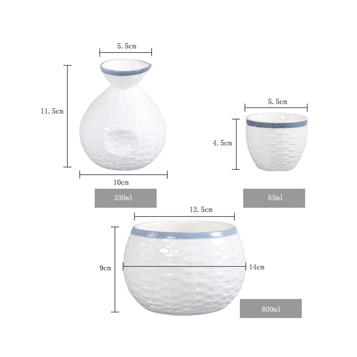 Ensemble de 6 Tasses à saké en céramique avec réchaud est pour Les Amis et la Famille