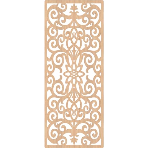 Image of 23 3 /8 inchW x 59 3 /8 inchH x 1 /4 inchT Buel Decorative Fretwork Wood Wall Panels, Hickory