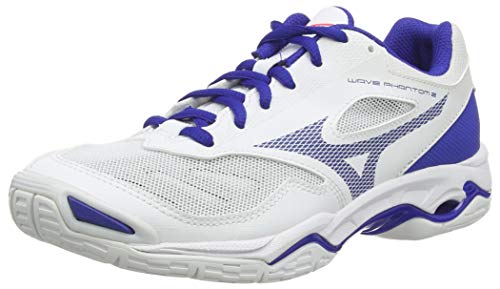 Mizuno Wave Phantom 2, Zapatilla de Balonmano Unisex Adulto, Blanco/Reflexbluec/Dpink, 44.5 EU