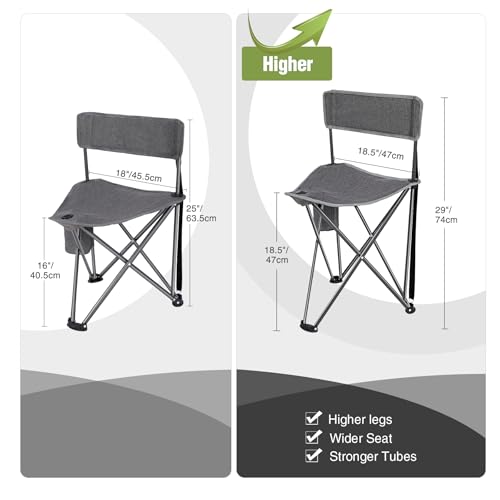Image of REDCAMP 2 Pack Tall Tripod Chairs for Adults, Folding Portable Golf Chairs