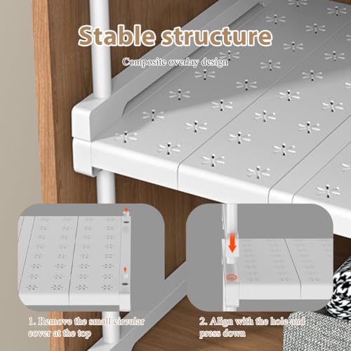 Einlegeböden für Schränke – Verstellbares Teleskopregal 35 cm breit | Einlegeboden Kleiderschrank & Küche | Nagelfrei, 20kg Traglast | Schrankregal, Kleiderschrank Organizer, Einlegebretter für Schrän