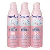 Coppertone Water Babies Sunscreen Lotion Spray SPF 50, Pediatrician Recommended Baby Sunscreen Spray, Water Resistant Sunscreen for Babies, Bulk Sunscreen Pack, 6 Oz Spray, Pack of 3