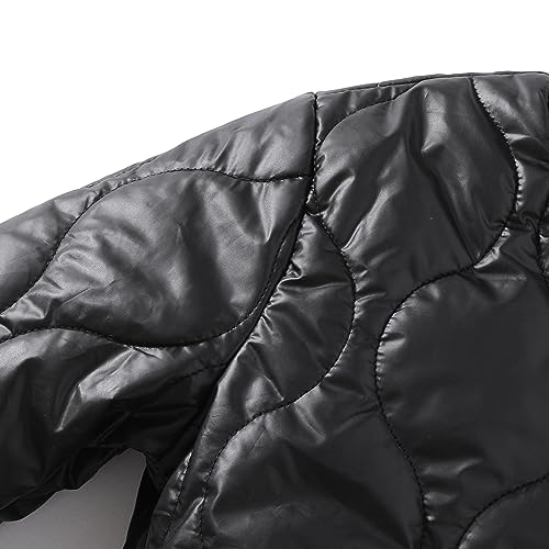 Image of BAICAIYU Kids Puffer Jacket Leather Lightweight Boys and Girl Winter Outerwear Waterproof Zipper Cardigan School Coat