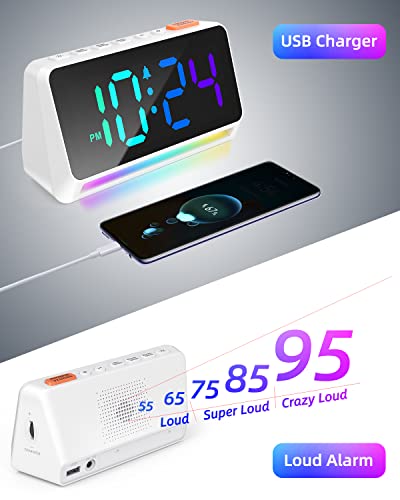 Xuanzit XZT80-1 Led Digital Clock For Bedroom, Super Loud Alarm Clock thumb #3
