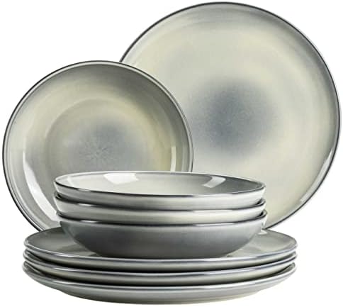 MÄSER Serie Niara, Modernes Speiseteller Set für 4 Personen in aufregendem Vintage Look, große
