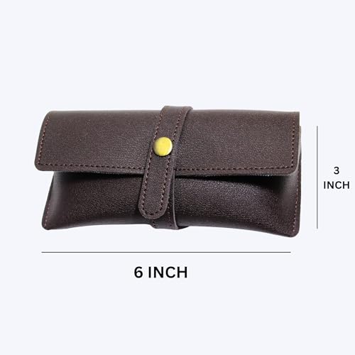 Image of Personalized Leather Goggle Cover | Custom Name | Unisex Faux Leather Eyewear Case with Button Closure | Travel-Friendly & Durable Sunglasses Holder for Men & Women