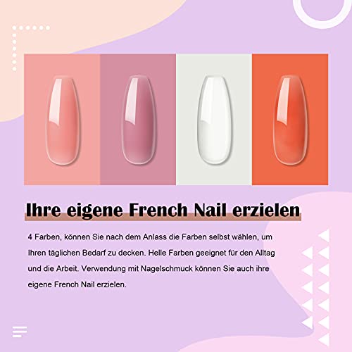 Coscelia Schnell Aufbau Gel Set 4 Farben Nagelverlängerung uv Nagelset 36W UV +LED Nagellampe Quick Extension Building… – Bild 3