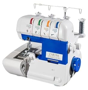 Nähmaschine Carina Overlock 1300 - vielseitige Overlock Nähmaschine für perfekte 3- und 4-Faden-Nähte zum Nähen, Säumen und Schneiden in einem Arbeitsschritt